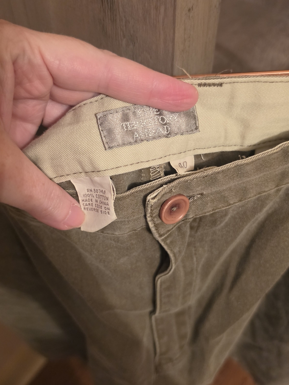 The Territory Ahead Olive Green Flat Front Men's Shorts - Picture 2 of 3